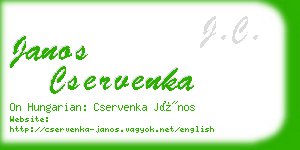 janos cservenka business card